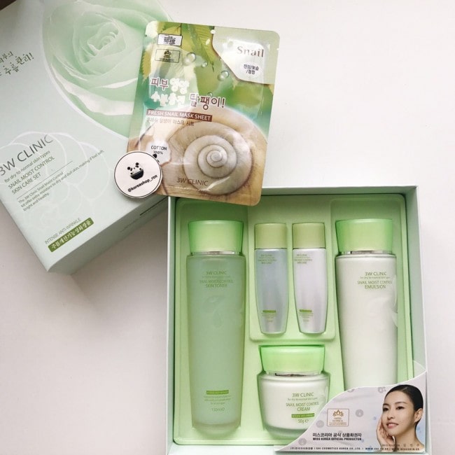 set 3w clinic aloe full water activating skin care 5