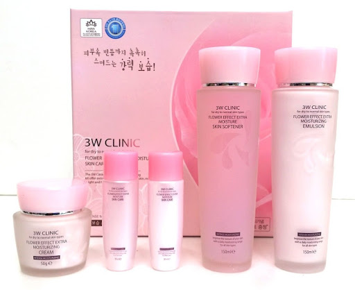 set 3w clinic flower effect extra moisturizing skin care 3